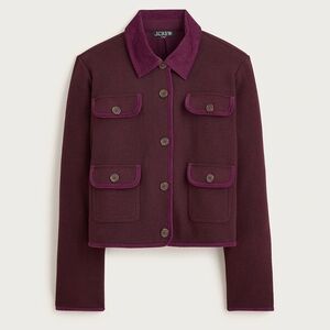 J. Crew New Women's Knit Blazer Wool Blend Sweater Oxblood Size Medium